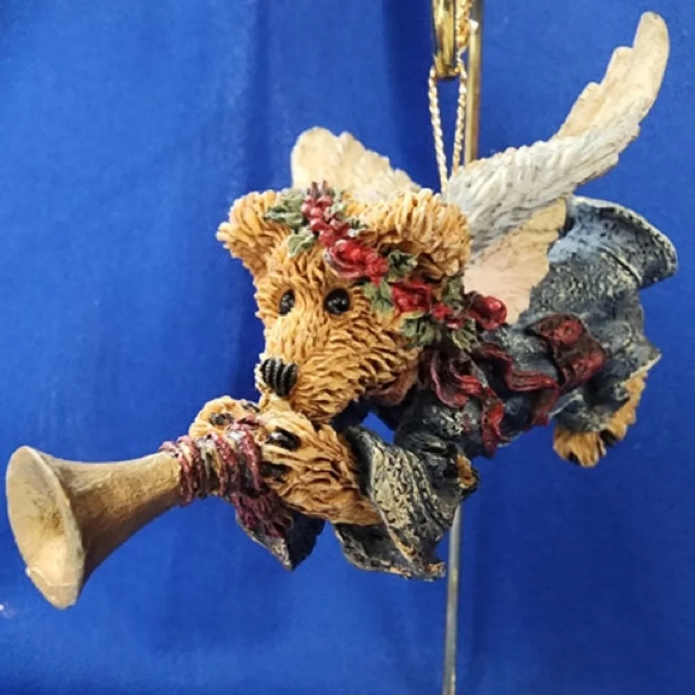 Boyd’s Bears & Friends Folkstone Retired 1996 Faith Angel Wing Bear With Trumpet